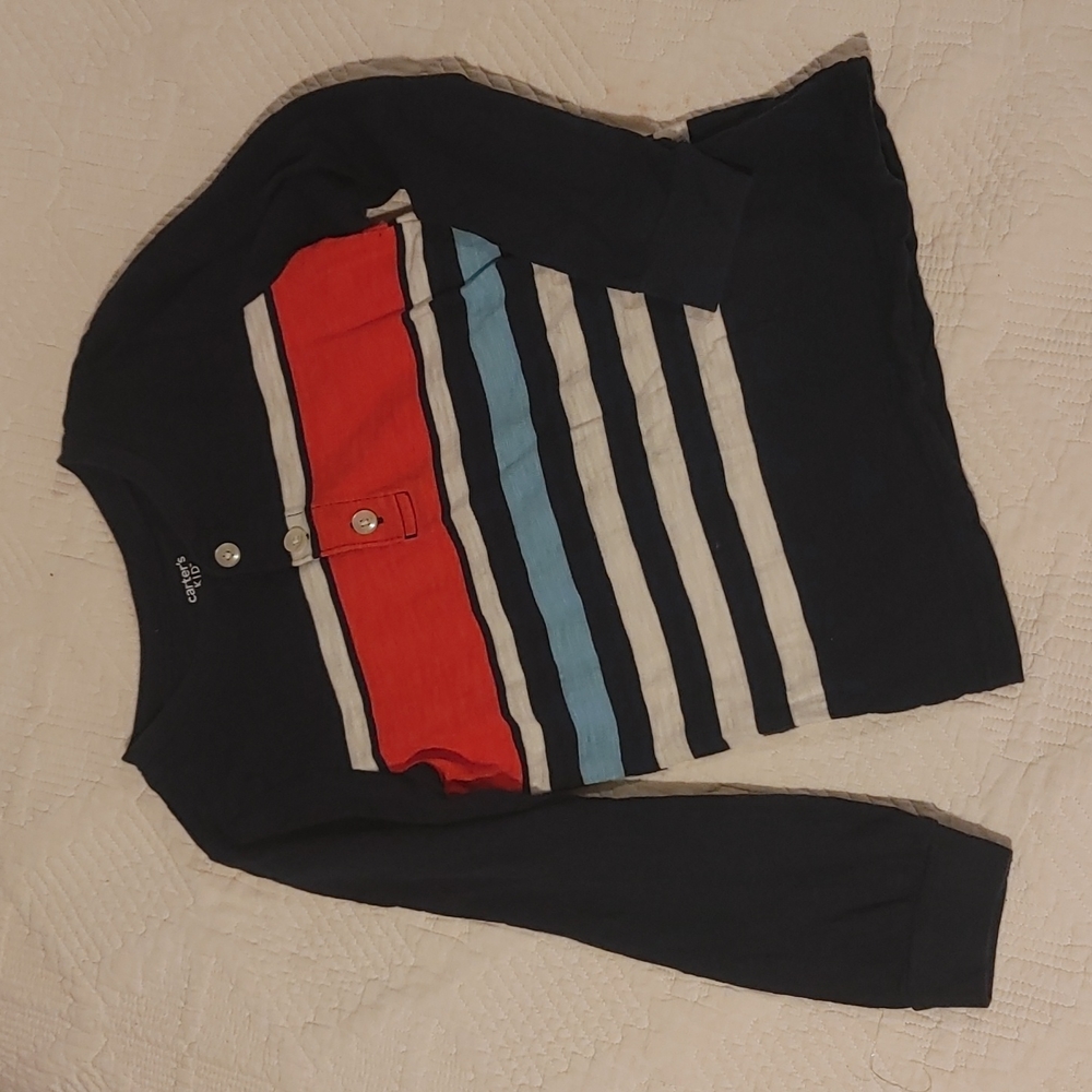 Striped long sleeve short with buttons